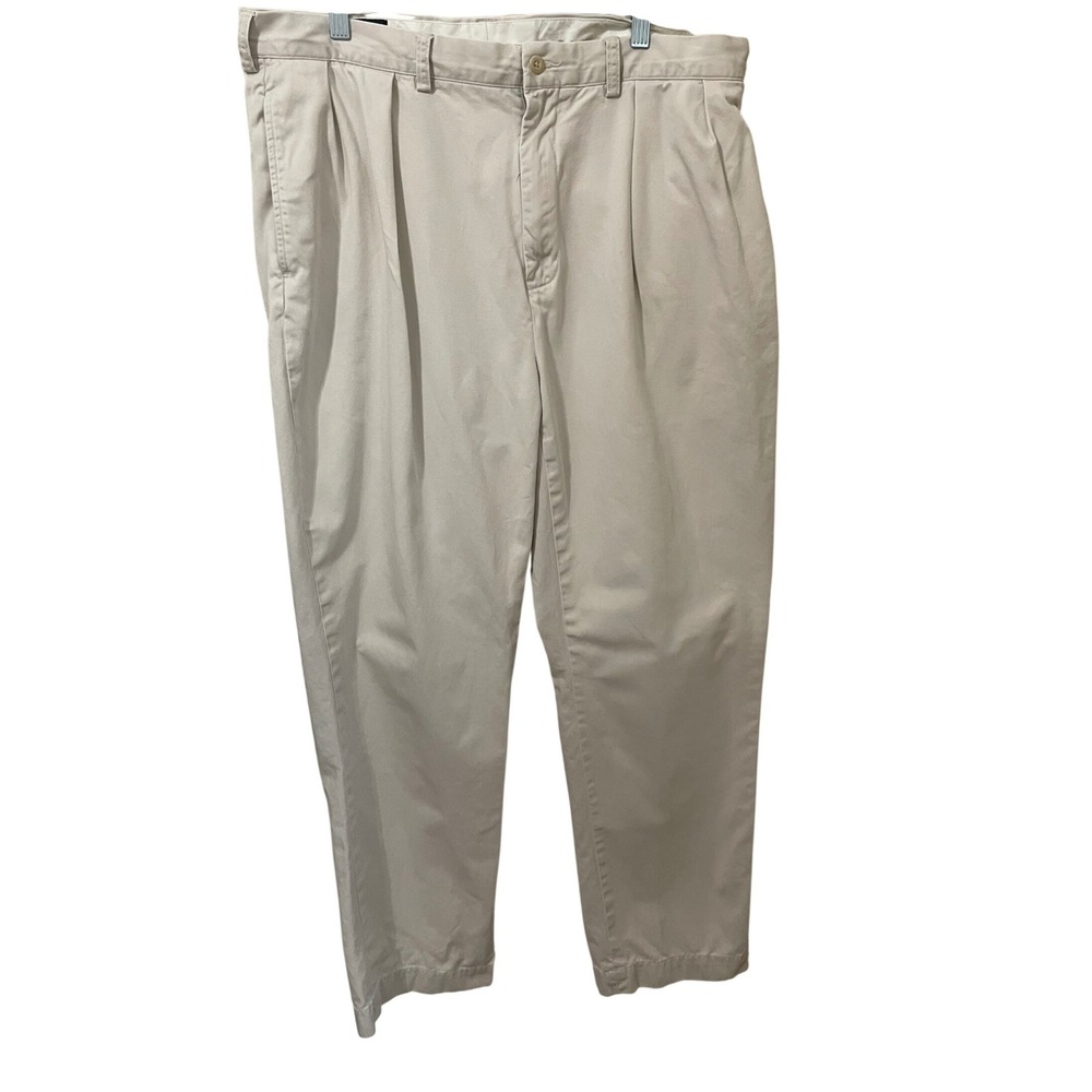 Polo Ralph Lauren Vtg 90s Andrew Pant Mens 38x32 Double Pleated Light Tan Chino